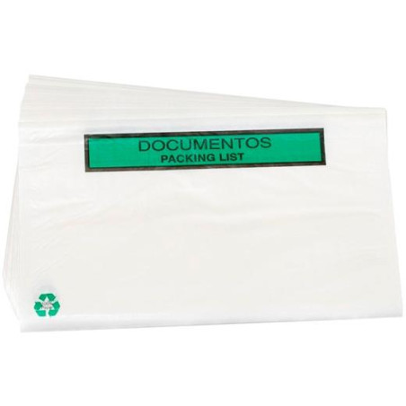 (00720) SOBRE DOCUMENTOS PACKING LIST 240X135 MM CAJA 100 UD 100% RECICLABLE