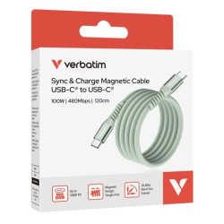 (31855) VERBATIM CABLE MAGNETICO TIPO USB-C/M - USB-C/M VERDE 100W 1