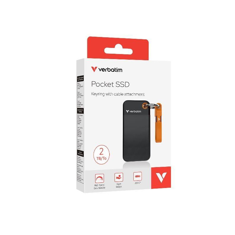 (32197) VERBATIM DISCO DURO EXTERNO SSD LLAVERO 2TB USB-C 3.2 GEN.2 NEGRO Y NARANJA