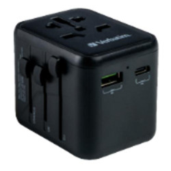 (49544) VERBATIM UTA-02 ADAPTADOR UNIVERSAL DE VIAJE CON 1 PUERTO USB-C - 1 PUERTO USB-A