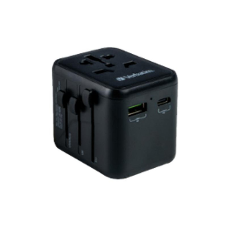 (49544) VERBATIM UTA-02 ADAPTADOR UNIVERSAL DE VIAJE CON 1 PUERTO USB-C - 1 PUERTO USB-A