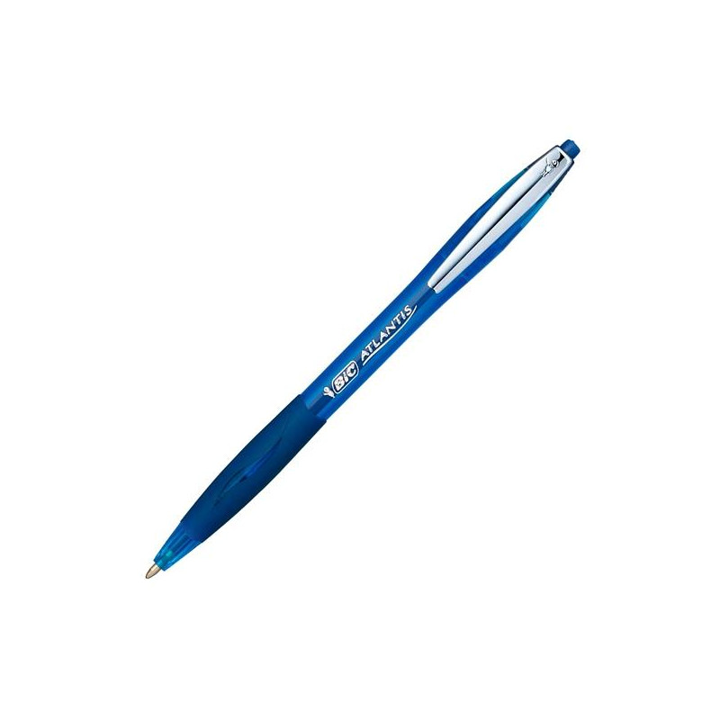 (9021322) BIC BOLÍGRAFO RETRÁCTIL ATLANTIS SOFT PUNTA MEDIA 1.0MM AZUL CAJA 12 UD