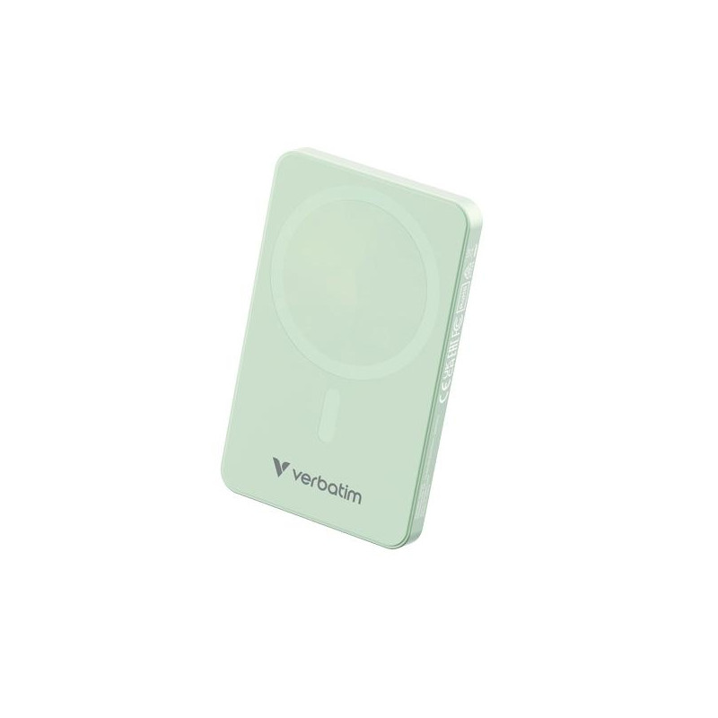 (32226) VERBATIM CARGADOR INALAMBRICO POWER BANK 5K MAH 1XUSB-C VERDE