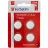 (49533) VERBATIM PILAS PLANAS LITIO CR2032 (PACK 4 UDS)