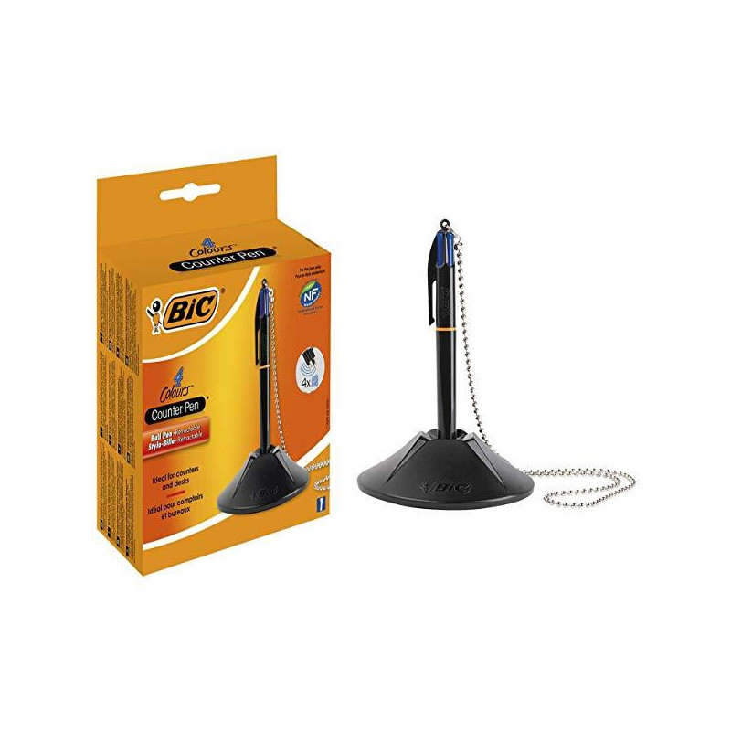 (918515) BIC BOLÍGRAFO PEANA COUNTER PEN 4 RECAMBIOS TINTA AZUL RECARGABLE NEGRO