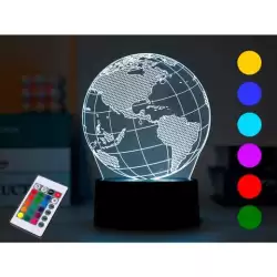 (XL2335) I-TOTAL LÁMPARA LED 3D MONDO CON BASE TÁCTIL Y MANDO A DISTANCIA