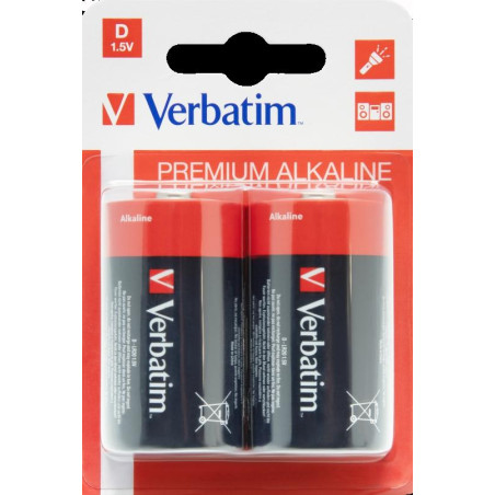 (49923) VERBATIM PILAS ALCALINAS D - LR20 - PACK 2 UDS