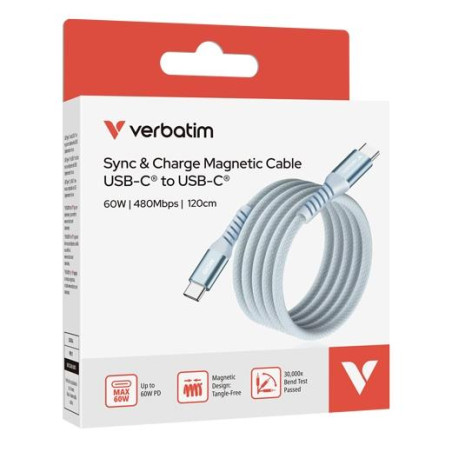 (31852) VERBATIM CABLE MAGNETICO TIPO USB-C/M - USB-C/M AZUL 60W 1