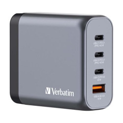 (32203) VERBATIM GNC-140 CARGADOR PARED GAN 140W USB-A 3.0 Y 3XUSB-C 3.0