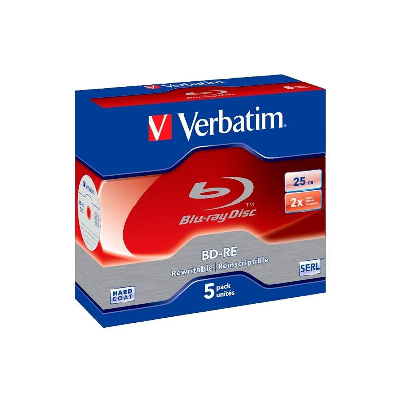 (43615) VERBATIM BD-R BLU-RAY 25GB 6X SPEED DATALIFE - 5 EN CAJA JEWEL