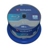 (43838) VERBATIM BD-R BLU-RAY 25GB 6X SPEED DATALIFE WHITE BLUE SURFACE- 50 PACK