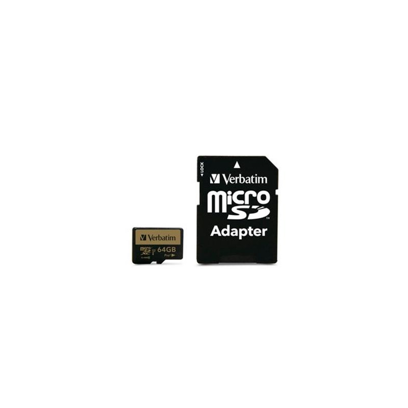 (44034) VERBATIM PRO+ U3 MICRO SDXC CARD 64GB C/ADAPTADOR