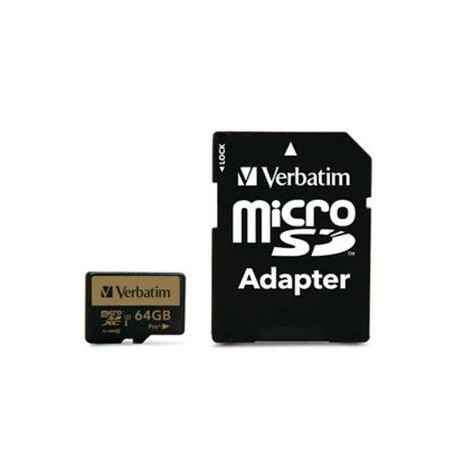 (44034) VERBATIM PRO+ U3 MICRO SDXC CARD 64GB C/ADAPTADOR