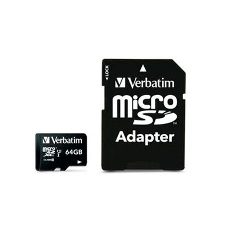 (44084) VERBATIM MICRO SDHC 64GB CLASE 10 C/ADAPTADOR