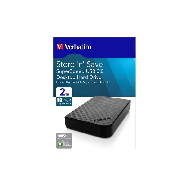 (47683) VERBATIM DISCO DURO EXTERNO STORE ´N´ SAVE 2TB HDD 3