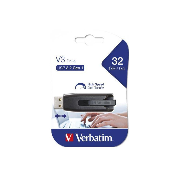 (49173) VERBATIM PENDRIVE V3 STORE ´N´ GO SUPER SPEED 32GB RETRÁCTIL USB 3.2 NEGRO