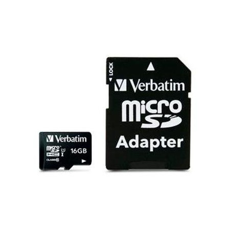(44082) VERBATIM TARJETA MICRO SDHC 16GB CLASE 10 C/ADAPTADOR