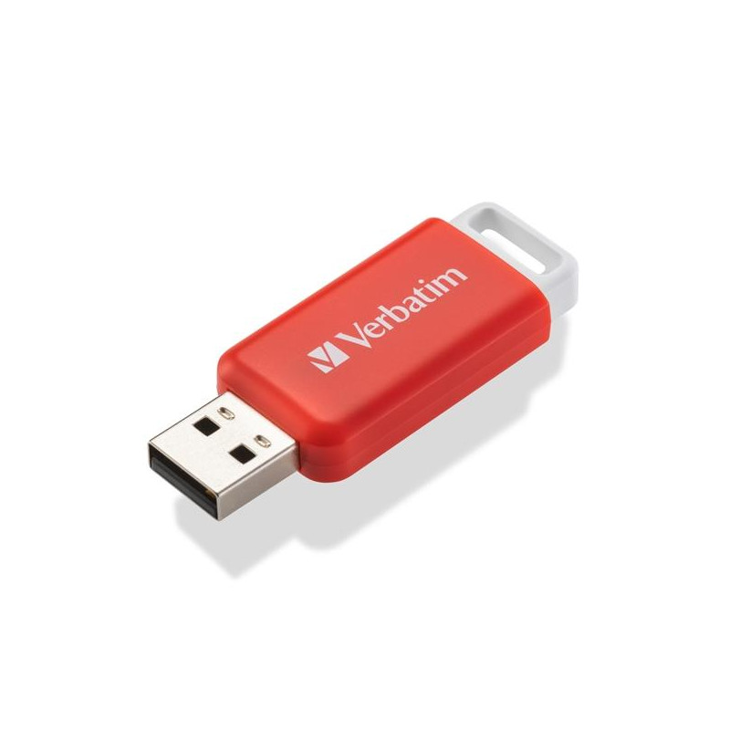 (49453) VERBATIM PENDRIVE V DATABAR 16GB HI-SPEED RETRÁCTIL USB 2.0 ROJO