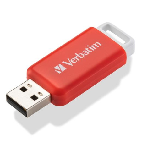 (49453) VERBATIM PENDRIVE V DATABAR 16GB HI-SPEED RETRÁCTIL USB 2.0 ROJO