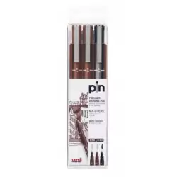 (234625000) UNIBALL ROTULADOR CALIBRADO PIN-200(S)/3P 0.1/0.5/0.5 SEPIA+NEGRO ESTUCHE 3 UD