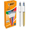 (964775) BIC BOLÍGRAFO 4 COLORES SHINE SILVER CUERPO BLANCO/SURTIDO METÁLICO CAJA 12 UD