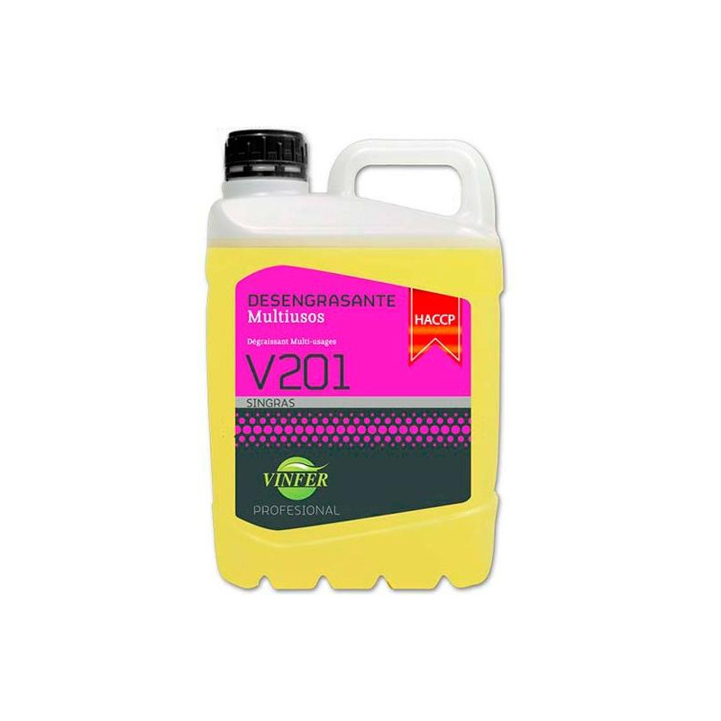 (L331G15001) VINFER LIMPIADOR V201 DESENGRASANTE MULTIUSOS AMARILLO -GARRAFA 5L-