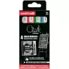 (302422086) UNIBALL MARCADOR DE TIZA LÍQUIDA CHALK PWE-5M COLORES BÁSICOS ESTUCHE 4 UD