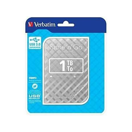 (53197) VERBATIM DISCO DURO PORTÁTIL STORE 'N' GO 1TB HDD 2.5" USB 3.0 PLATA