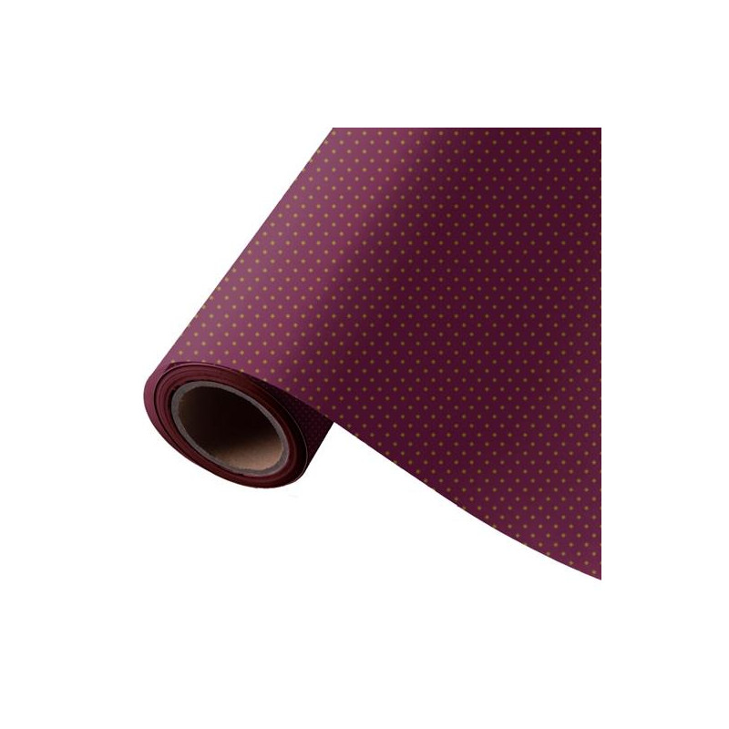 (3150201R) WONDER PAPEL DE REGALO BOBINA 62CM X 80M 4KG TODO AÑO BURDEOS / ROMBOS ORO