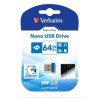 (98711) VERBATIM PENDRIVE NANO STORE'N'STAY 64GB SUPER SPEED USB 3.0 AZUL