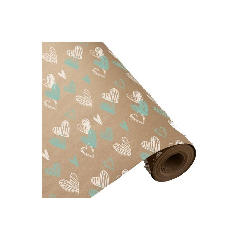 (3150294U) WONDER BOBINA PAPEL DE REGALO 62CM X 80M 4KG CORAZONES