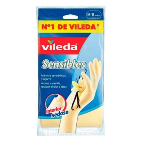 (112168) VILEDA GUANTES SENSIBLES SATINADOS TALLA MEDIANA
