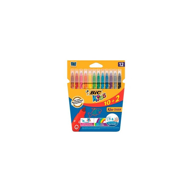 (9202942) BIC ROTULADORES BIC KIDS COLOREUR 10+2 PUNTA MEDIA SURTIDOS