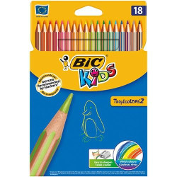 (9375172) BIC LÁPICES DE COLORES KIDS TROPICOLORS C/SURTIDOS ESTUCHE 18 UD