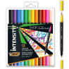 (989695) BIC ROTULADORES INTENSITY TIP FELT PENS PUNTA FINA/PINCEL COLORES SURTIDOS VIVOS BLÍSTER 12 UD
