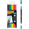 (989694) BIC ROTULADORES INTENSITY TIP FELT PENS PUNTA FINA/PINCEL COLORES SURTIDOS VIVOS BLÍSTER 6 UD