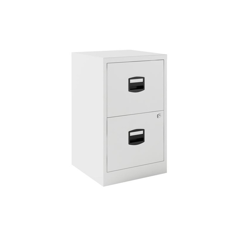 (PFA2-BA5) BISLEY CAJONERA METÁLICA PF 2 CAJONES ARCHIVO FIJA FONDO 40CM BLANCO