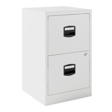 (PFA2-BA5) BISLEY CAJONERA METÁLICA PF 2 CAJONES ARCHIVO FIJA FONDO 40CM BLANCO