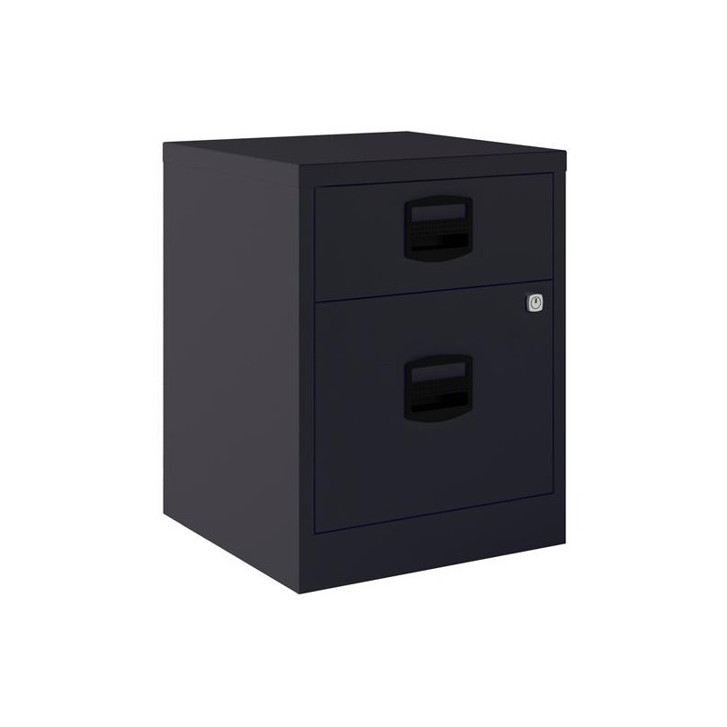 (PFAM1S1F-AV1) BISLEY CAJONERAS METALICAS 1 CAJÓN PERSONAL + 1 CAJÓN ARCHIVO A4 MÓVIL FONDO 40CM ANTRACITA ( MONTADO)