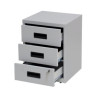 (PFAM3S-V7) BISLEY CAJONERA METÁLICA 3 CAJONES 40X51X40 CM (ANCHO X ALTO X FONDO) CON RUEDAS GRIS (MONTADO)