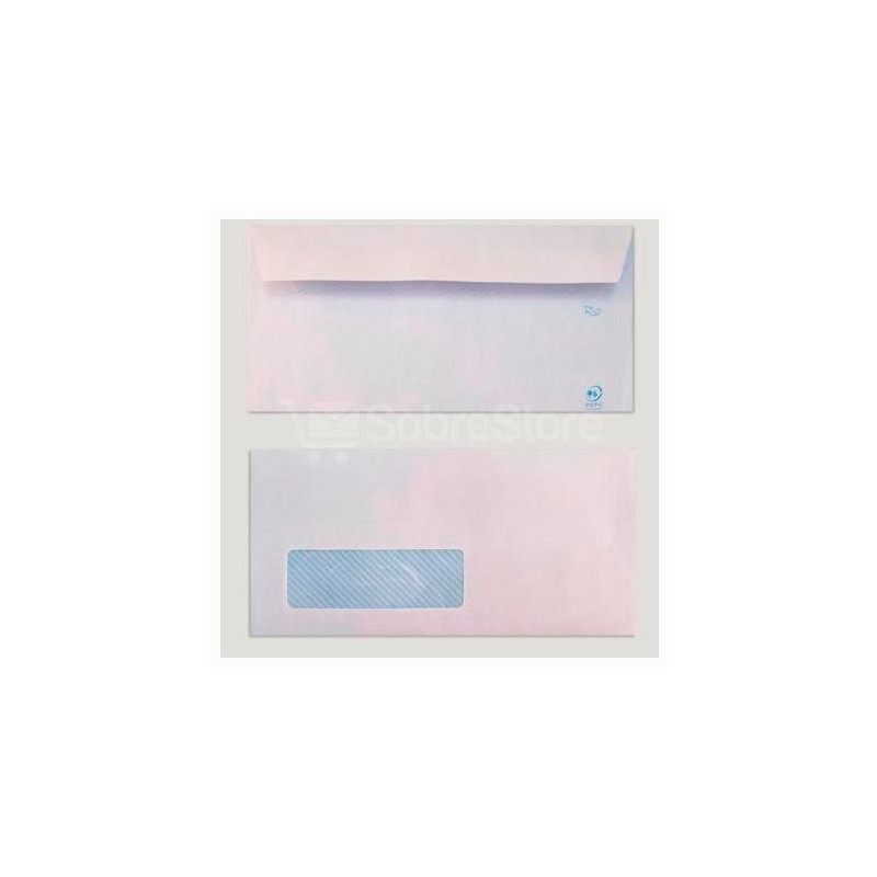 (877S1122VI/500) YOSAN SOBRE OFFSET 90GR 115X225 BLANCO TIRA AUTOADHESIVA Y CON VENTANA IZQUIERDA -500U-