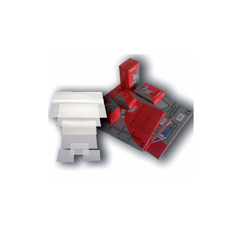 (0101DIN25/100R) YOSAN FUNDAS DE PLASTIFICAR 2X125 MICRAS BRILLO A4 CAJA 100 UD ROJA