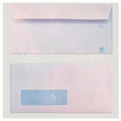 (877S1122VI/500) YOSAN SOBRE OFFSET 90GR 115X225 BLANCO TIRA AUTOADHESIVA Y CON VENTANA IZQUIERDA -500U-