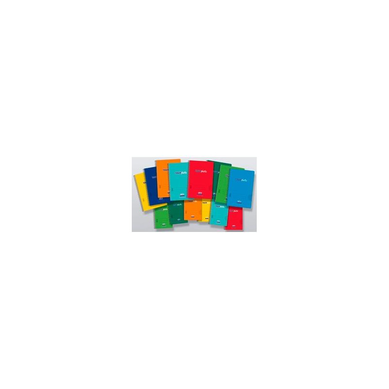 (6485-90) ZORRILLA CUADERNO ESPIRAL TAUROPLASTIC 80H CUARTO 90GR 4X4 T/ PP COLORES SURTIDOS