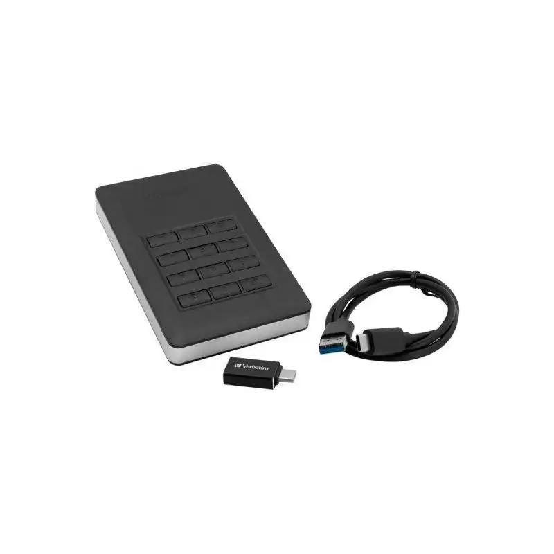 (53403) VERBATIM DISCO DURO EXTERNO STORE 'N' GO 2TB HDD 2.5" USB-C CON TECLADO Y CLAVE DE ACCESO