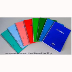 (62805-90) ZORRILLA CUADERNO ESPIRAL TAUROPLASTIC 80H FOLIO 90GR 5X5 T/ PP COLORES SURTIDOS