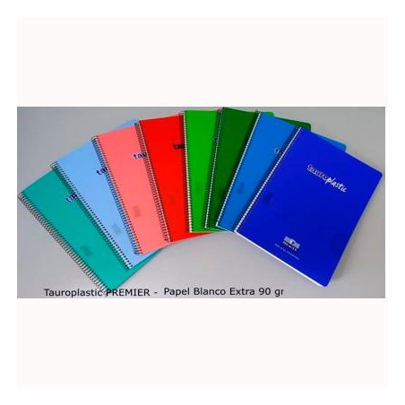 (62805-90) ZORRILLA CUADERNO ESPIRAL TAUROPLASTIC 80H FOLIO 90GR 5X5 T/ PP COLORES SURTIDOS