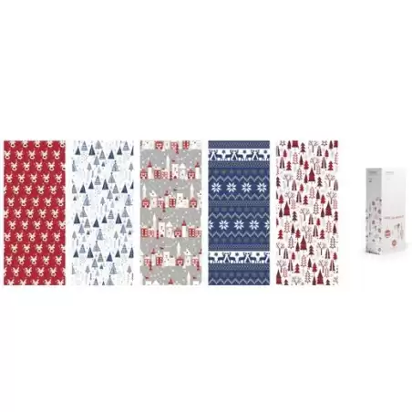 (3150034) WONDER PAPEL DE REGALO ROLLO 70CM X 2M SURTIDO NAVIDAD NORDIC EXPOSITOR 50 UD