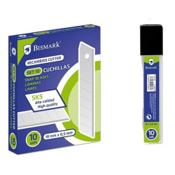 (319184) BISMARK REPUESTO CUTTER 18MM / CUCHILLA FRACTURABLE CAJITA DE 10 CUCHILLAS