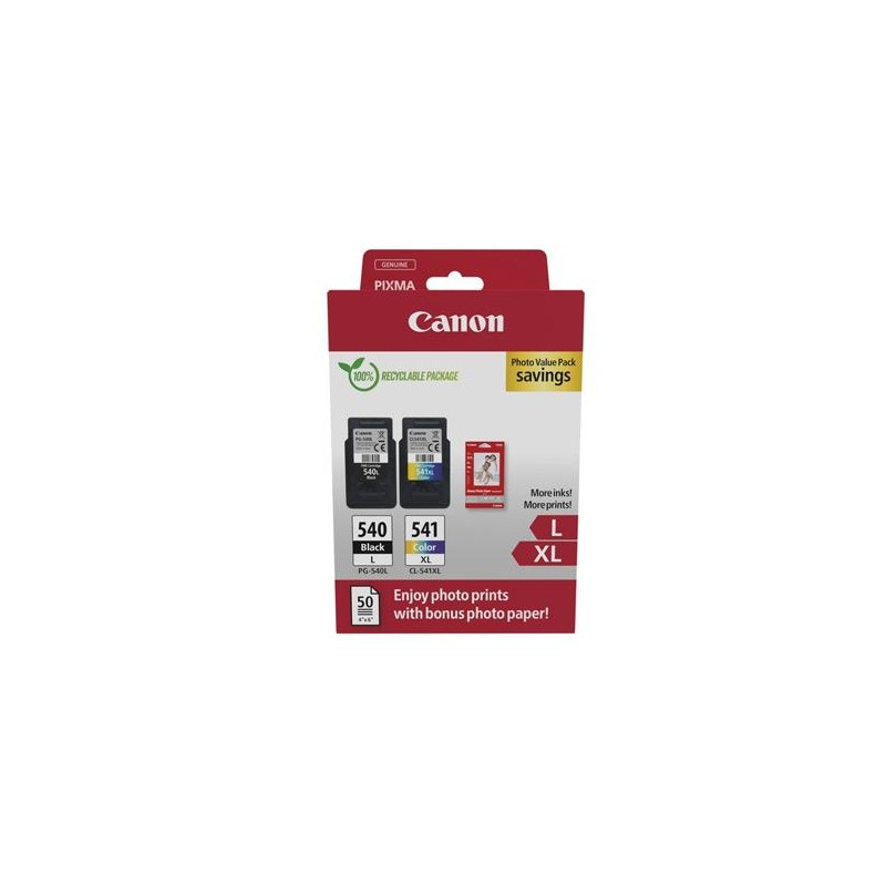 (5224B012) CANON TINTA ECOPACK BK+ C / M / Y + 50H PAPEL FOTOGRÁFICO 10X15 PARA PIXMA MG 2150/2250/3150/3250/3550/3650/3650...